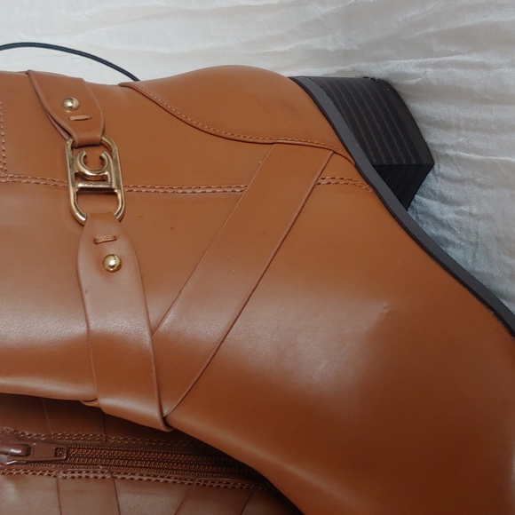 Liz Claiborne Memory Foam Ankle Boots Camel Tan Size 9 NWT - Picture 5 of 12